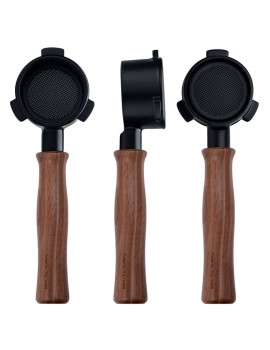 Normcore Titanium PVD Coating Bottomless Portafilter With Walnut Handle