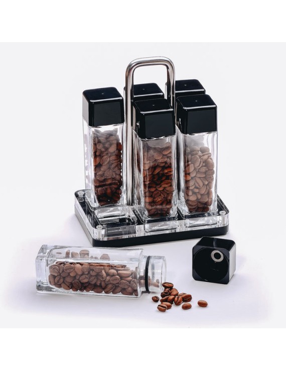 Normcore / 6 TUBES COFFEE BEAN CELLARS  WITH STAND - GLASS TUBES