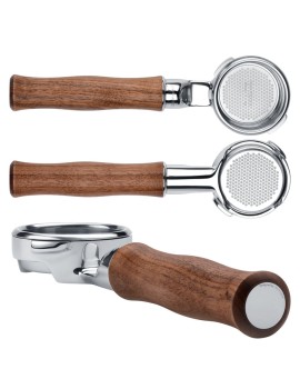 Normcore Slim Bottomless Portafilter with Upgraded Walnut Wood Handle