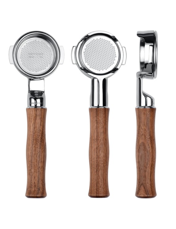 Normcore Slim Bottomless Portafilter with Upgraded Walnut Wood Handle