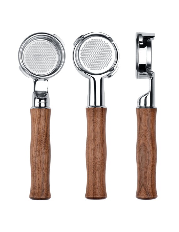Normcore Slim Bottomless Portafilter with Upgraded Walnut Wood Handle